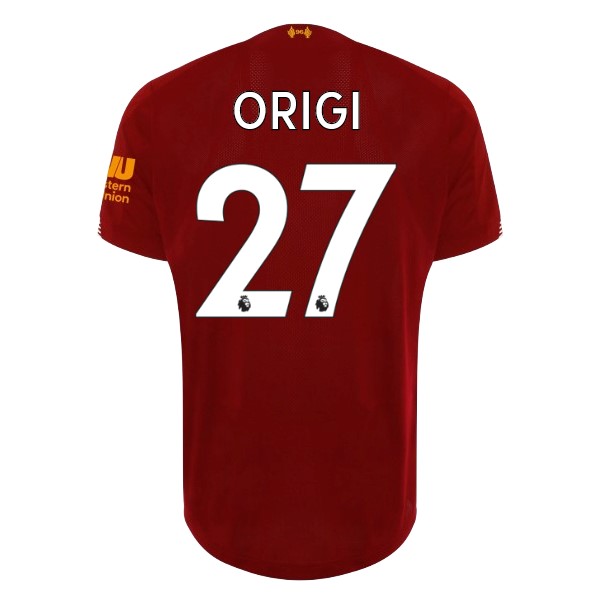 Camiseta Liverpool NO.27 Origi 1ª 2019 2020 Rojo